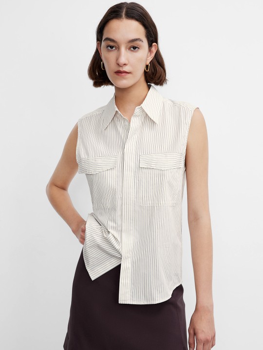 Women’s Ruffled Sleeveless Shirt