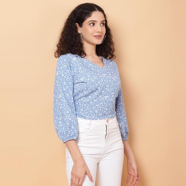 Women's Floral Print Crop Top - Image 2
